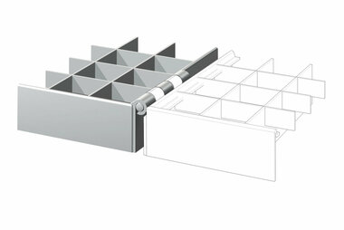 Gitterroste durch Scharniere verbunden